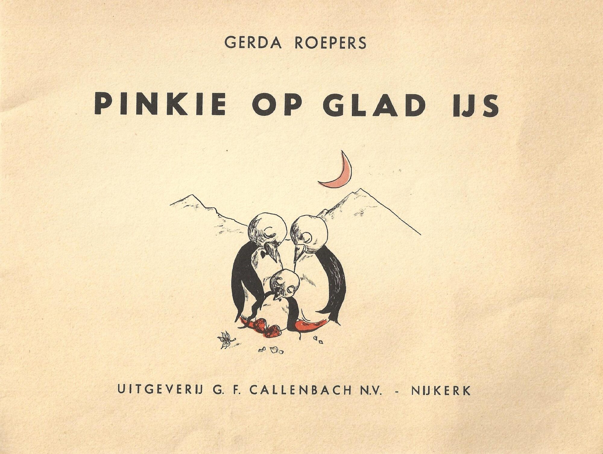 Gerda Smit pentekening Pinkie op glad ijs