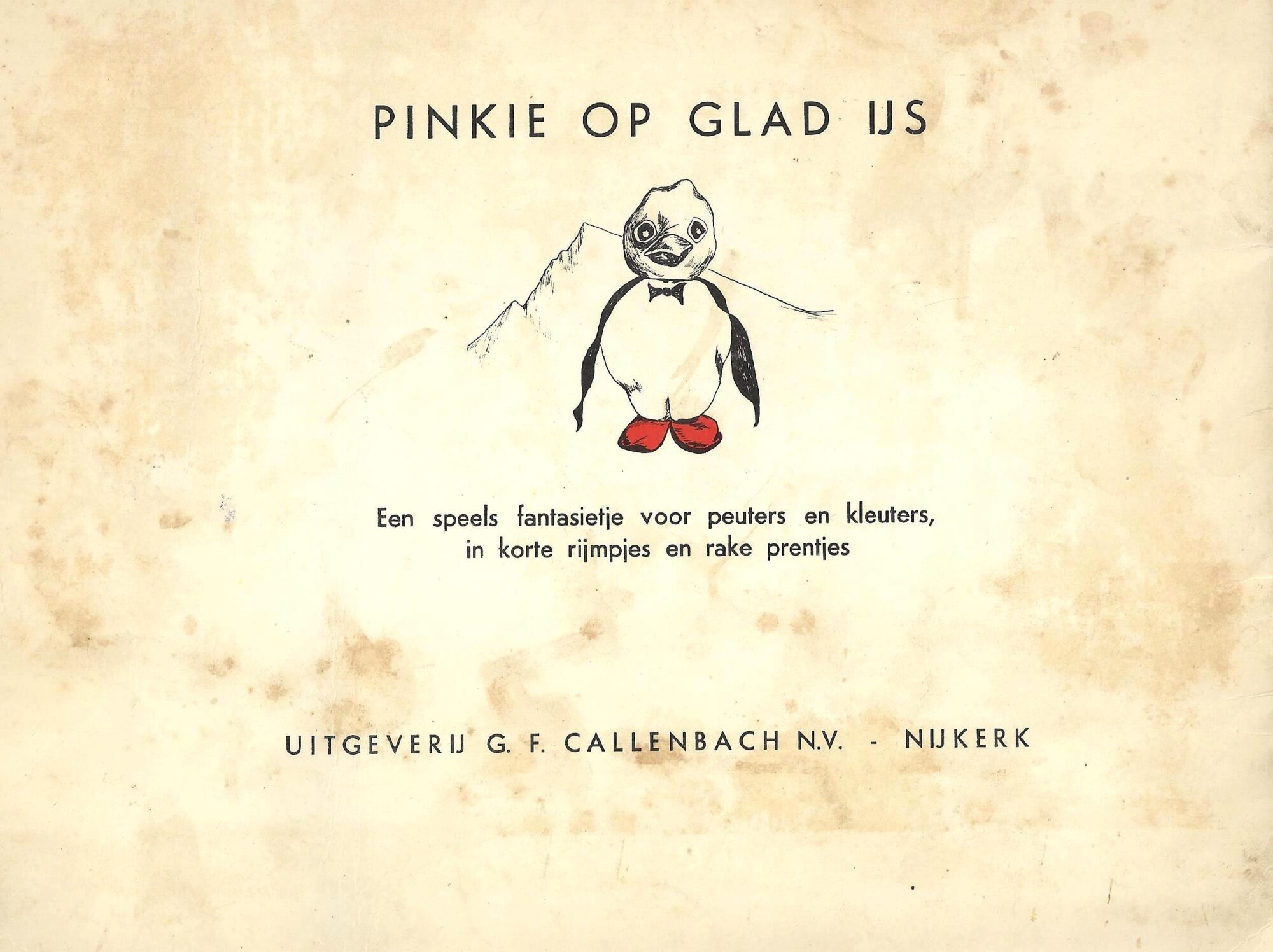 Gerda Smit pentekening Pinkie op glad ijs