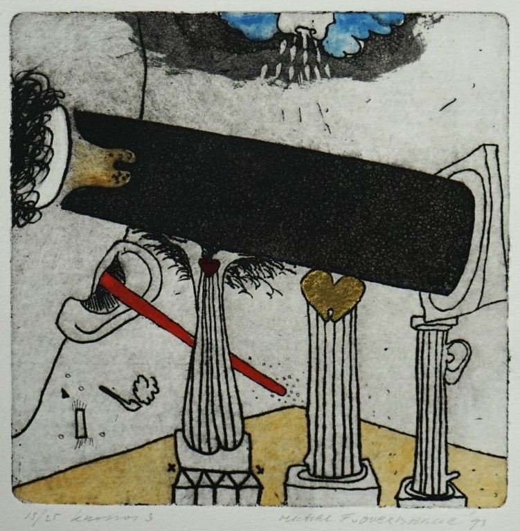 etsen michel van overbeeke 1993 - knossos: vier bronsjes en vier etsen