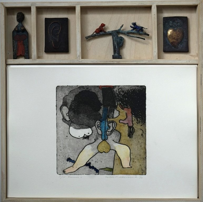 etsen michel van overbeeke 1993 - knossos: vier bronsjes en vier etsen